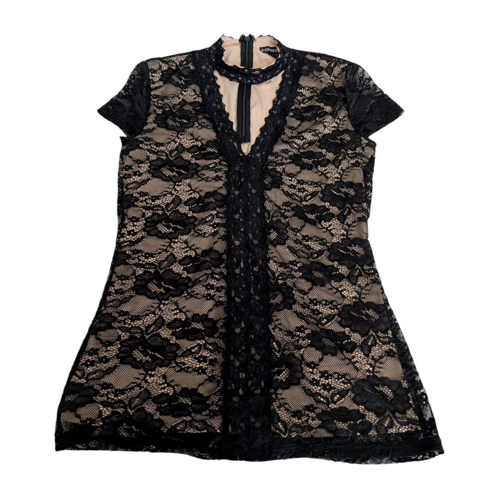 express stretch lace choker top